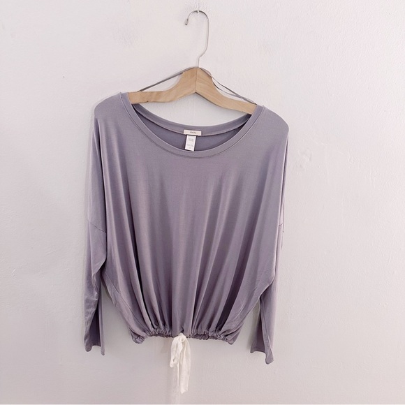 Eberjay Long Sleeve Loungewear Shirt Soft Tie Front Jersey Knit Modal Spandex - Picture 5 of 5